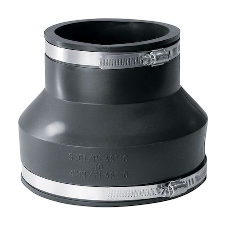Fernco Fernco Schedule 40 6 in. Hub X 4 in. D Hub PVC Flexible Coupling 1 pk P1056-64